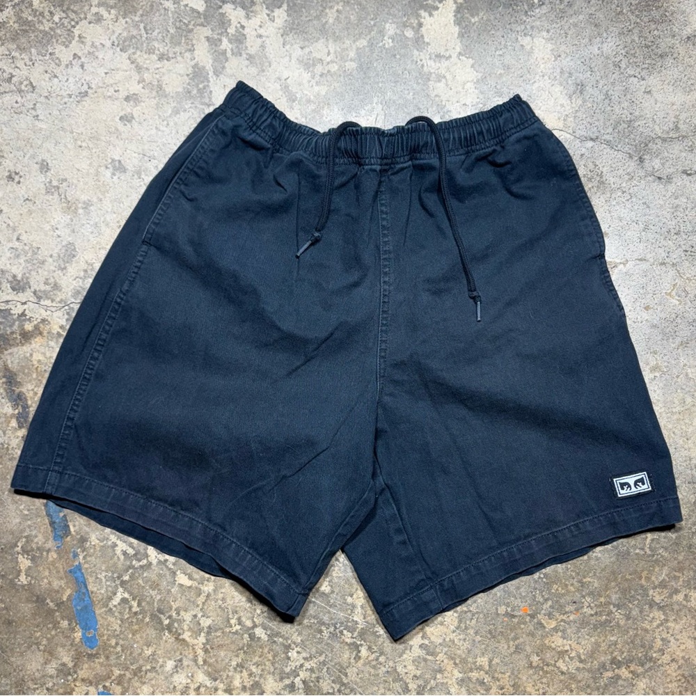 OBEY Icon Face Washed Black Cotton Shorts – Size S